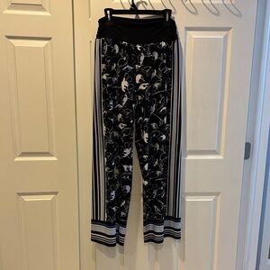 Apt. 9 Black Floral Stripe Wide-Leg Pants